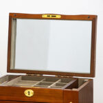 Buddha Stones Vintage Large Capacity Wooden Jewelry Box Jewelry Storage Box With Mirror Jewelry Box BS 6
