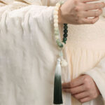 Buddha Stones Natural Gradient Bodhi Seed Fortune Money Bag Lotus Wisdom Tassel Wrist Mala Wrist Mala BS 9