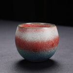 Buddha Stones Retro Red Gradient Kiln Change Ceramic Teacup Kung Fu Tea Cup Cup BS 7.2cm*6cm*140ml