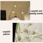 Buddha Stones Calla Embroidery Metal Handle Handbag Crossbody Bag Crossbody Bag&Handbags BS 7