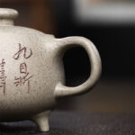 Buddha Stones Yixing Semi-handmade Beige Purple Clay Kung Fu Teapot 200ml Teapot BS 7