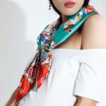 Buddha Stones Dunhuang Musician Playing Frescoes 100% Mulberry Silk Scarf Premium Grade 6A Dunhuang Silk Shawl Silk Scarf BS 8