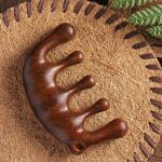 Buddha Stones Simple Green Sandalwood Soothing Tassel Massage Comb Comb BS 10