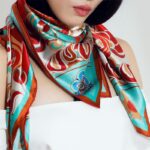 Buddha Stones Dunhuang Rebound Pipa Flying Frescoes 100% Mulberry Silk Scarf Premium Grade 6A Dunhuang Shawl Silk Scarf BS 11