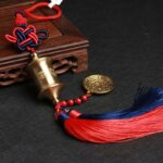 Buddha Stones Tibet Om Mani Padme Hum Prayer Wheel Nine Palace Eight Trigrams Copper Car Hanging Decoration Car Hanging Decoration BS 3