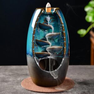 Buddha Stones Tibetan Dragon Protection Incense Burner Decoration Decoration BS Blue