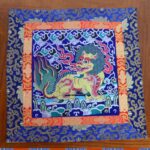 Buddha Stones Fengshui Kirin Prayer Altar Mat Healing Meditation Auspicious Symbol Mat Prayer Altar BS Blue 54*50cm