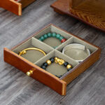 Buddha Stones Vintage Large Capacity Wooden Jewelry Box Jewelry Storage Box With Mirror Jewelry Box BS 8