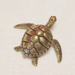 Buddha Stones Mini Small Frog Turtle Koi Fish Snail Crab Copper Wealth Home Decoration Decorations BS Turtle