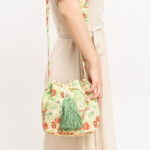 Buddha Stones Colorful Geometry Flowers Print Canvas Bucket Crossbody Bag Shoulder Bag Crossbody Bag BS 20