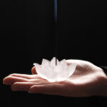 Buddha Stones Mini Lotus Liuli Crystal Healing Meditation Stick Incense Burner Decorations BS White Lotus 6.5*3cm