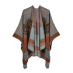 Buddha Stones Tibetan Shawl Diamond Pattern Winter Warm Cloak Scarf Tibetan Shawl BS 17