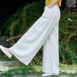 Buddha Stones Plain Wide Leg Pants Dance Women's Yoga Pants With Pockets Wide Leg Pants BS 19