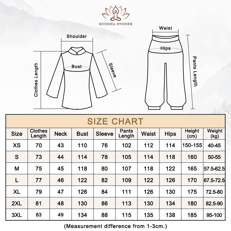 Buddha Stones Dragon Embroidered Qi Gong Zen Spiritual Practice Meditation Prayer Uniform Unisex Clothing Set Clothes BS 1