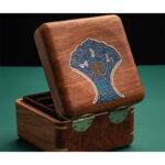 Buddha Stones Antique Flower Leaf Handmade Rosewood Jewelry Storage Box Wooden Gift Organizer Box Jewelry Storage Box BS 21