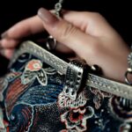 Buddha Stones Butterfly Flowers Metal Handle Handbag Handbags BS 3