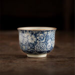 Buddha Stones Vintage Lotus Peony Plum Blossom Chrysanthemum Ceramic Teacup Tea Cups Cup BS 5