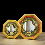 Buddha Stones Feng Shui Bagua Map Five-Emperor Coins Gourd Balance Living Room Energy Map Mirror Bagua Map BS 7