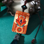 Buddha Stones PiXiu Ebony Wood Luck Wealth Tassel Car Hanging Decoration Car Hanging Decoration BS 1