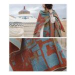 Tibetan Orange Shawl Warm Cloak Scarf Tibetan Shawl BS 13