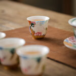 Buddha Stones Dragon Phoenix Flowers Ceramic Teacup Kung Fu Tea Cup 50ml Cup BS 11