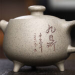 Buddha Stones Yixing Semi-handmade Beige Purple Clay Kung Fu Teapot 200ml Teapot BS 6