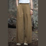 Buddha Stones Retro Wide Leg Pants Casual Women's Yoga Pants With Pockets Wide Leg Pants BS 30