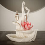 Buddha StonesTibetan Lotus Blessing Incense Burner Decoration Decoration BS 11