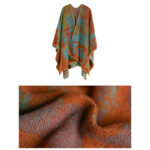 Tibetan Orange Shawl Warm Cloak Scarf Tibetan Shawl BS 14