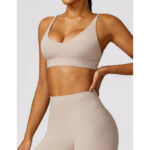 Buddha Stones Gym Sports Yoga Backless Bra Crop Tank Top Breathable Shorts 2-Piece Outfit BS 28