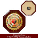 Buddha Stones Feng Shui Bagua Map Balance Energy Map Wall Clock Bagua Map BS Bagua Map&Wall Clock 30cm