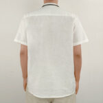 Buddha Stones Solid Color Men Short Sleeve Button Linen Shirt Men's Shirts BS 17