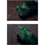 Buddha Stones Small Maple Leaf Persimmon Metal Chain Crossbody Bag Shoulder Bag Cellphone Bag Handbags BS 10