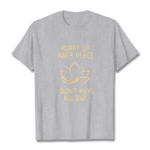 Buddha Stones HURRY UP INNER PEACE Tee T-shirt T-Shirts BS LightGrey Lotus XXL