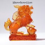 Buddha Stones Feng Shui Kirin Handmade Liuli Crystal Art Piece Fortune Home Office Decoration Decorations BS Gold Kirin&Ball