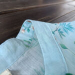 Buddha Stones Light Green Pink Flowers Green Leaves Frog-Button Long Sleeve Ramie Linen Jacket Shirt 12