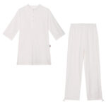 Buddha Stones 2Pcs Plain Long Sleeve Zen Yoga Clothing Meditation Clothing Top Pants Women's Set Clothes BS 6