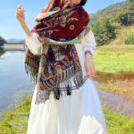 Buddha Stones Tibetan Flower Floral Leaves Pattern Design Shawl Cozy Travel Scarf Wrap Tibetan Shawl BS 32