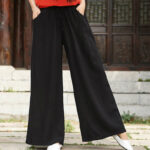 Buddha Stones Plain Wide Leg Pants Dance Women's Yoga Pants With Pockets Wide Leg Pants BS 22