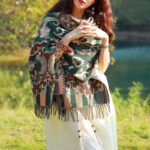 Buddha Stones Tibetan Flowers Leaves Branch Design Tassel Shawl Cozy Travel Scarf Wrap Tibetan Shawl BS 22