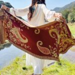 Buddha Stones Tibetan Flowers Leaves Pattern Design Shawl Cozy Travel Scarf Wrap Tibetan Shawl BS 33