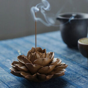 Buddha Stones Tibetan Backflow Lotus Meditation Incense Burner Incense Burner BS Lotus