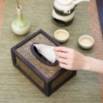 Buddha Stones Handmade Bamboo Woven Wood Tissue Box Wooden Tissue Holder Wipes Boxes Decoration Decorations BS 7