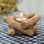 Buddha Stones Wood Candlestick Home Candle Holder Decoration Candle Holder BS 8