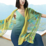 Buddha Stones A Panorama of Rivers and Mountains 100% Mulberry Silk Scarf Premium Grade 6A Silk Shawl Silk Scarf BS 3