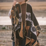 Buddha Stones Tibetan Shawl Deer Vase Geometric Shapes Winter Cozy Travel Scarf Wrap Tibetan Shawl BS 1
