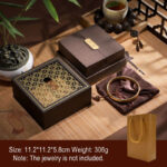 Buddha Stones Retro Jewelry Storage Box Gift Box Decorations BS Brown (11.2*11.2*5.8cm)