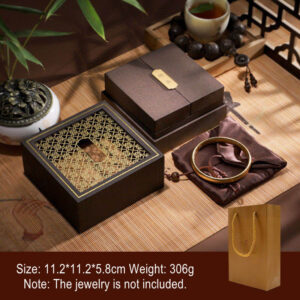 Buddha Stones Retro Jewelry Storage Box Gift Box Decorations BS Brown (11.2*11.2*5.8cm)