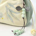 Buddha Stones Suzhou Embroidery Lotus Epiphyllum Magnolia Cotton Linen Tote Crossbody Bag Shoulder Bag Handbag Crossbody Bag BS 12