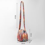 Buddha Stones Colorful Geometry Flowers Print Canvas Bucket Crossbody Bag Shoulder Bag Crossbody Bag BS 11